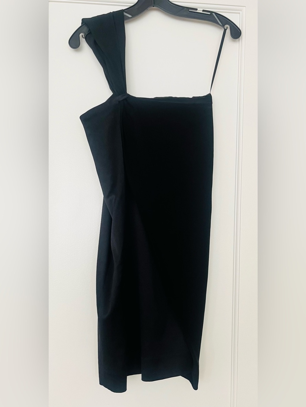 DVF One-Shoulder Black Silk Dress - Picture 3 of 4